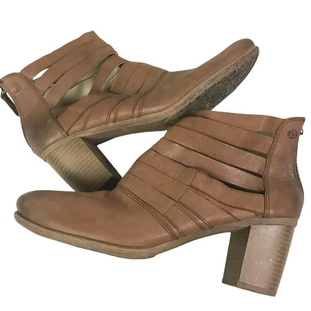 Josef Siebel Ankle Boots Brown Block Heel Bootie